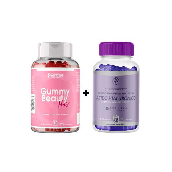 Imagem de KIT Gummy Beauty Hair Vitamina Cabelo e Unha + 1 Acído Hialurônico Vitaminas