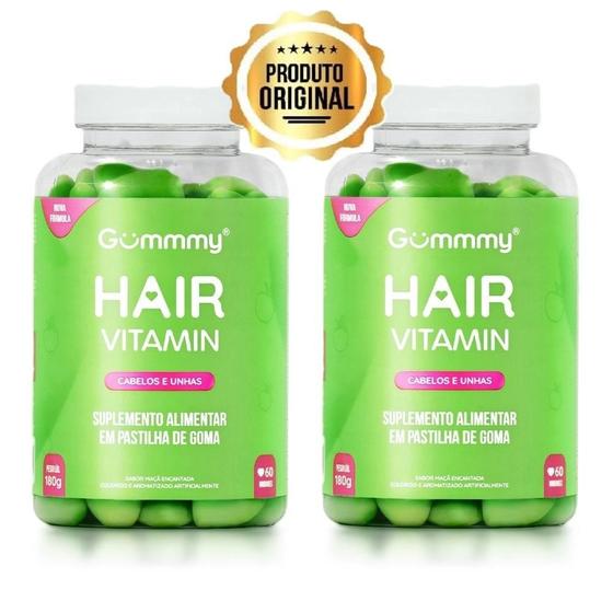 Imagem de Kit Gummy Hair Vitamin Maçã-Verde Com 2Un De 60 Pastilhas