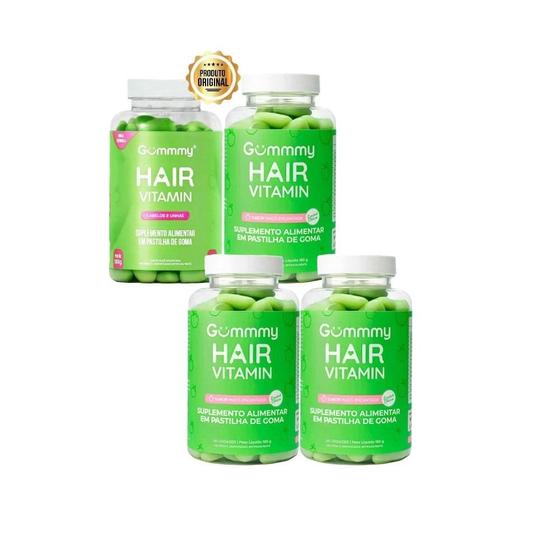 Imagem de Kit Gummy Hair Vitamin Maçã-Verde Com 4Un De 60 Pastilhas