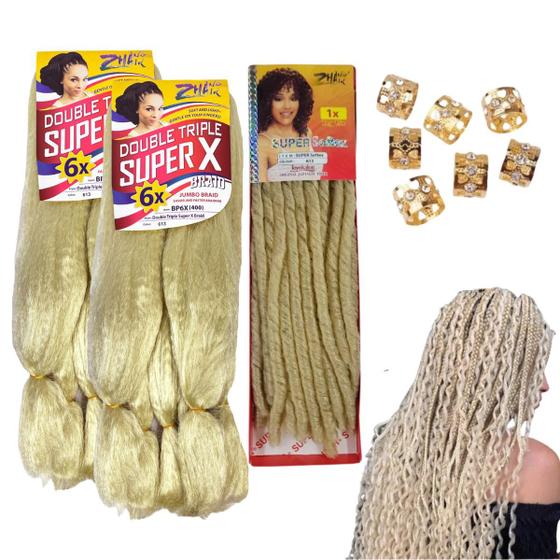 Imagem de Kit Gypsy 2 Cabelo Jumbo Super x 1 Nina Softex Tranças Braid