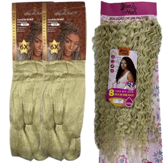 Imagem de Kit Gypsy Braids 2 Jumbo 800 Gramas + Cabelo Orgânico Anéis