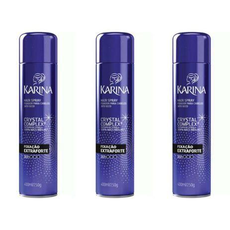 Imagem de Kit Hair Spray Karina Fixação Extra Forte 400ml - 3 UNIDADES