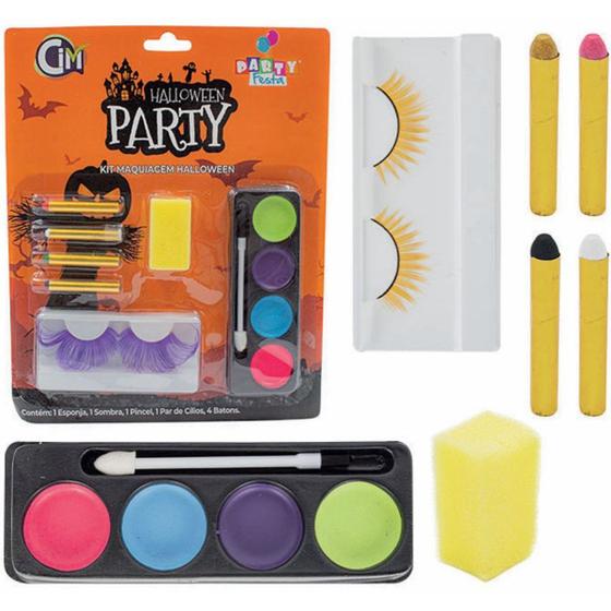 Imagem de Kit Halloween de Maquiagem Artística 8pçs c/ Cores Sortidas