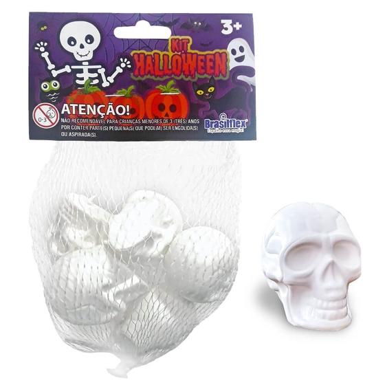 Imagem de Kit halloween mini cranio neon com 6 brasilflex