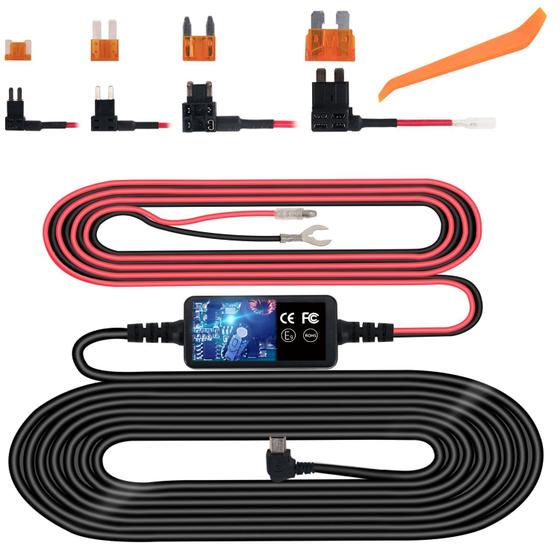 Imagem de Kit Hardwire Plozoe para Dash Cam - 12V-24V para 5V com Fuse Tap