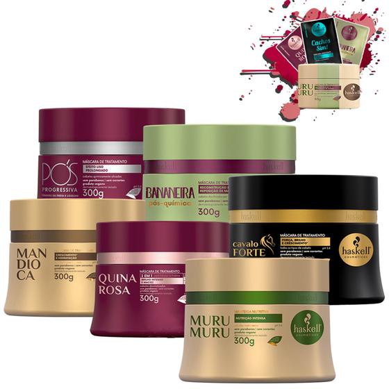 Imagem de Kit Haskell 6 Mascaras Fortalecimento E Hidratação