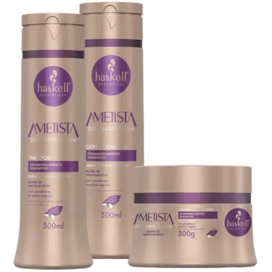 Imagem de Kit Haskell Ametista Shampoo 300ML 1 Condicionador 300ML 1 Mascara 300ML