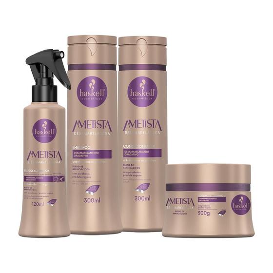 Imagem de Kit Haskell Ametista Shampoo Cond Máscara E Fluido 300ml