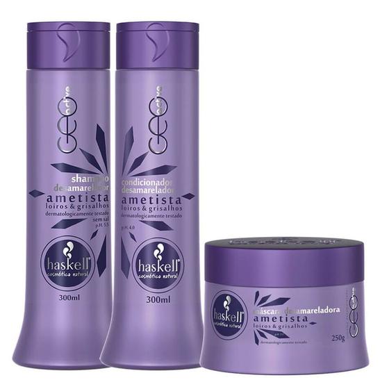 Kit Haskell Ametista Trio Desamarelador (3 Produtos) Pequeno Menor preço em Kit Haskell Ametista Trio Desamarelador (3 Produtos) Pequeno