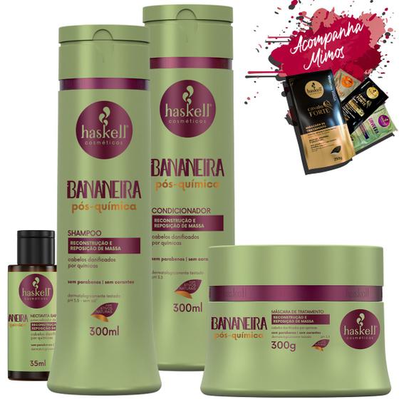 Imagem de Kit Haskell Bananeira Sh Cond Masc 250g Nectavita 40ml