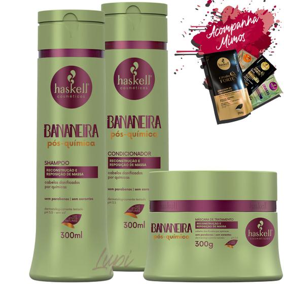 Imagem de Kit Haskell Bananeira Shampoo Condicionador Máscara 250g