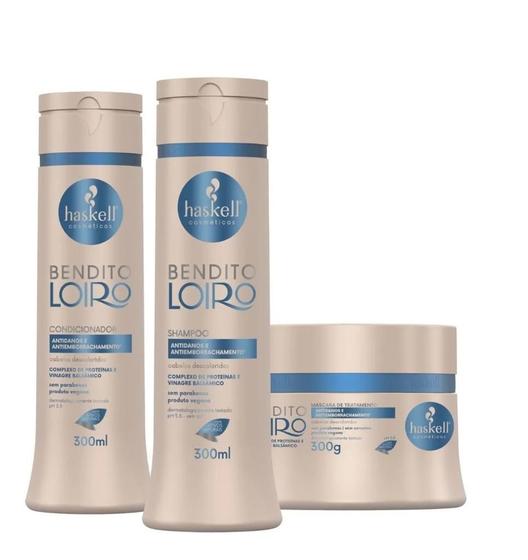Imagem de Kit Haskell Bendito Loiro Shampoo 300ML 1 Condicionador 300ML 1 Mascara 300ML