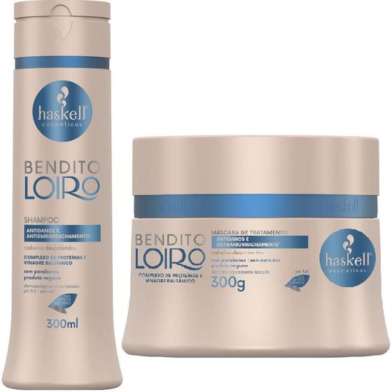 Imagem de Kit Haskell Bendito Loiro Shampoo 300ML + 1 Mascara 300ML