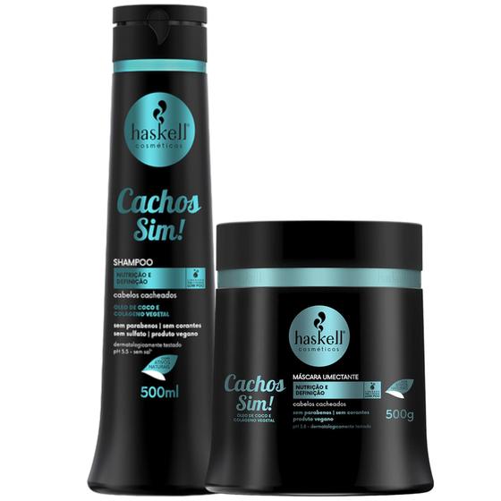 Imagem de Kit Haskell Cachos Sim Definição Shampoo 500ML + 1 Mascara 500ML