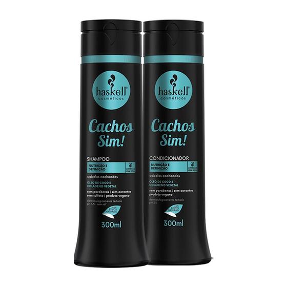 Imagem de Kit Haskell Cachos Sim Shampoo e Condicionador 300ml