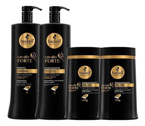 Imagem de Kit Haskell Cavalo Forte 1 Shampoo 1 Cond E 2 Máscaras 1kg/l