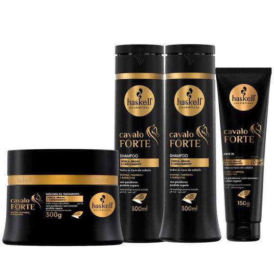 Imagem de Kit Haskell Cavalo Forte 2 Shampoos 1 Máscara 1 Leave In P