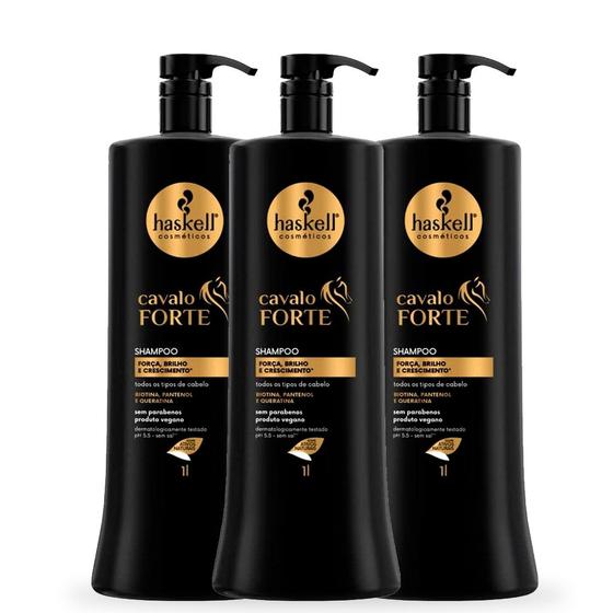 Imagem de Kit Haskell Cavalo Forte 3 Shampoos 1 Litro Cada