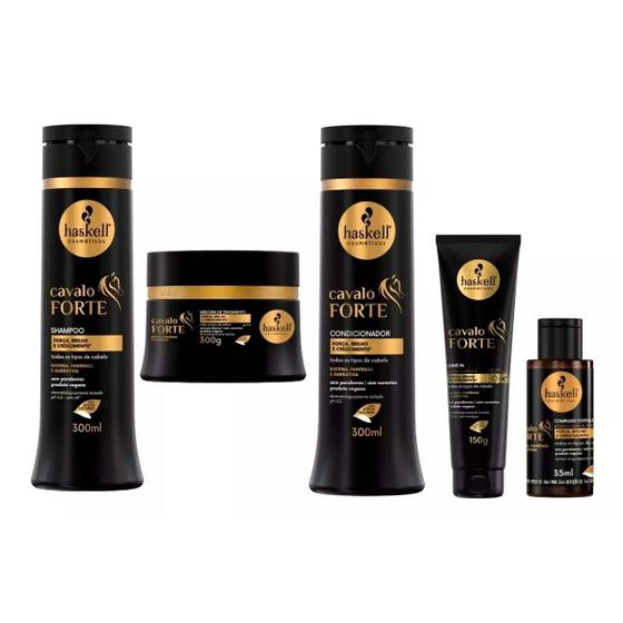 Imagem de KIT Haskell Cavalo Forte Anti Queda E Crescimento 5 Produtos P