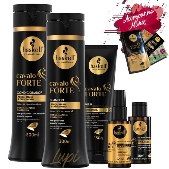 Imagem de Kit Haskell Cavalo Forte Sh Cond 300ml Leave Selan Complexo