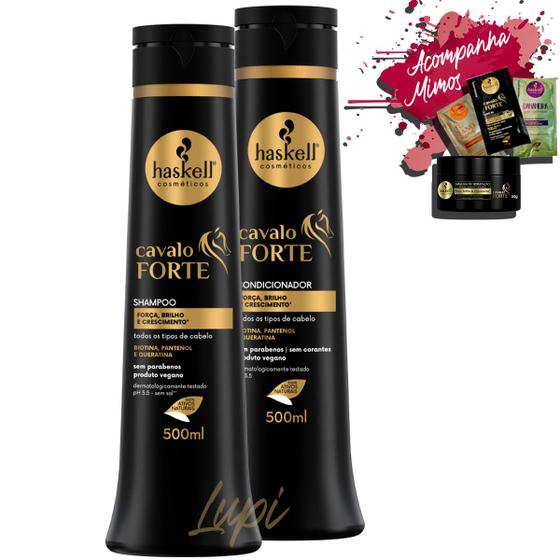 Imagem de Kit Haskell Cavalo Forte Sh Cond 500ml