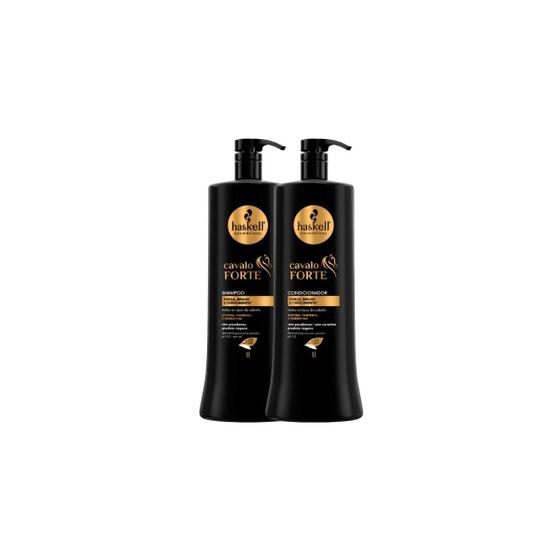 Imagem de Kit Haskell Cavalo Forte Shampoo 1l + Condicionador 01 Litro Força Brilho e Crescimento