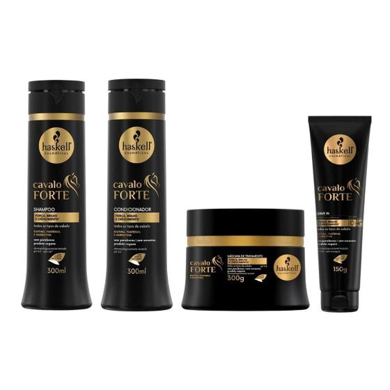 Imagem de Kit Haskell Cavalo Forte Shampoo+Condi+Mascara+Leave In