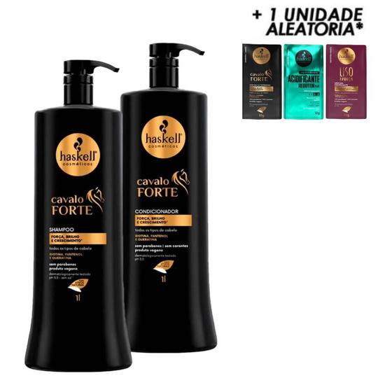 Kit Haskell Cavalo Forte Shampoo/Condicionador 1 Litro Cada Menor preço em Kit Haskell Cavalo Forte Shampoo/Condicionador 1 Litro Cada