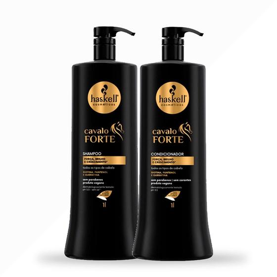 Imagem de Kit Haskell Cavalo Forte Shampoo Condicionador Crescimento Capilar 1 Litro