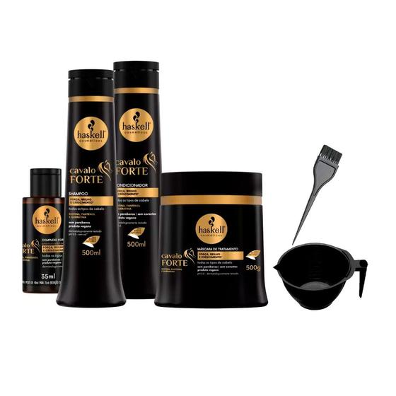 Imagem de KIT Haskell Cavalo Forte Shp Cond Másc 500ml Complexo Cumbuca