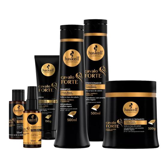 Imagem de Kit Haskell Cresce Cabelo Cavalo Forte Completo 6 Itens G