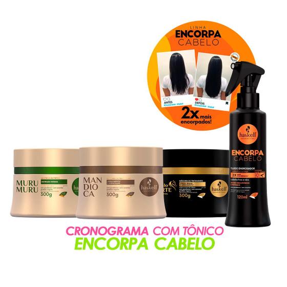 Imagem de Kit Haskell Cronograma Cabelos Secos 300g + Tônico Encorpa