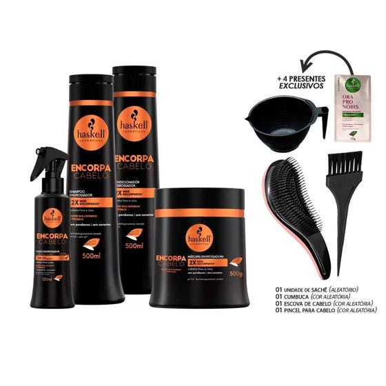 Imagem de Kit Haskell Encorpa Cabelo 500ml 4 Produtos +Kit Presente