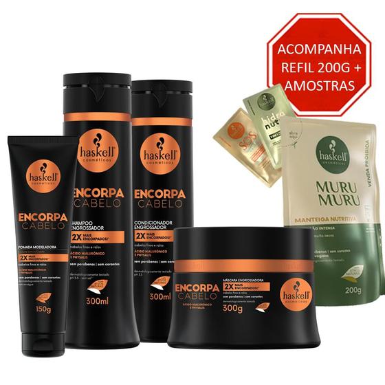 Imagem de Kit Haskell Encorpa Sh Cond Masc 300ml e Pomada