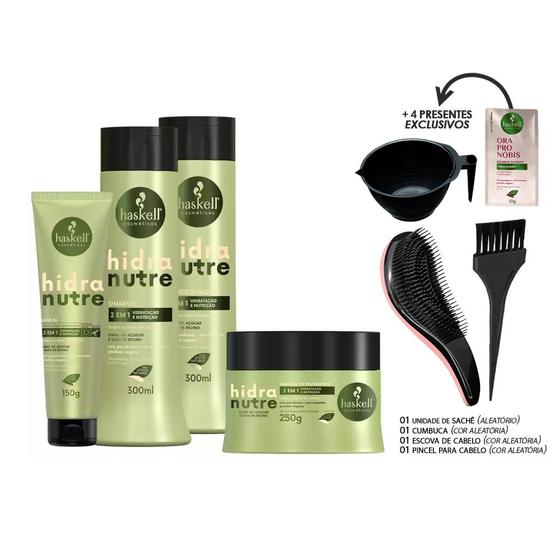 Imagem de Kit Haskell Hidranutre 300ml Shp Cnd Másc Leav +Kit Presente