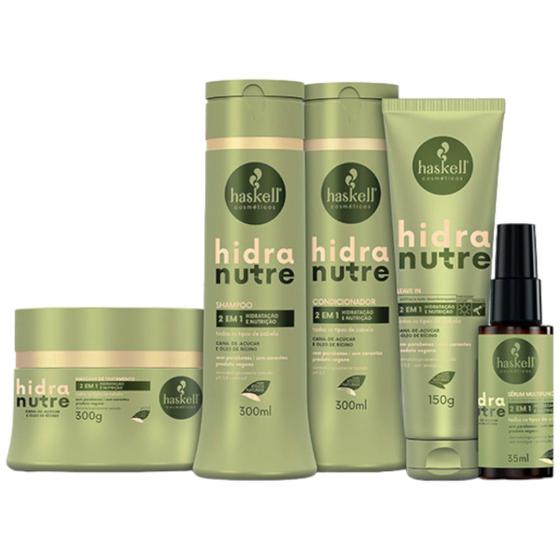 Imagem de Kit Haskell HidraNutre Sh Cond Máscara 300ml 5 Itens Completo