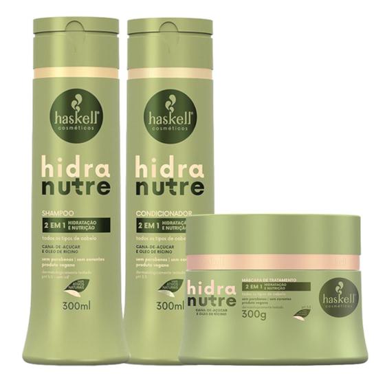 Imagem de Kit Haskell HidraNutre Shampoo 300ML 1 Condicionador 300ML 1 Mascara 300ML