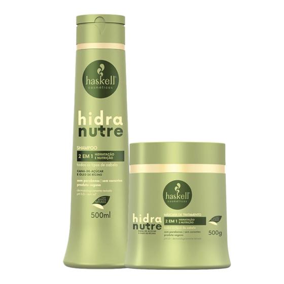 Imagem de Kit Haskell HidraNutre Shampoo 500ML + 1 Mascara 500ML