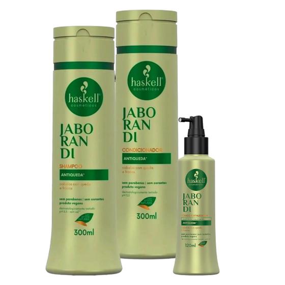 Imagem de Kit Haskell Jaborandi Shampoo + Condicionador 300ml + Tônico 120 ML