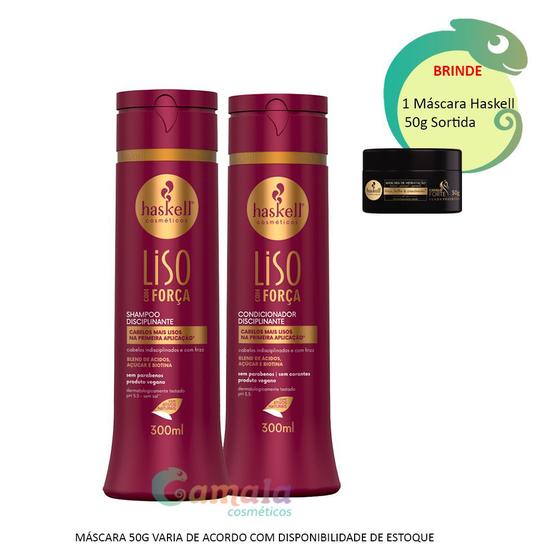 Imagem de Kit Haskell Liso C Força Shampo e Condicionador  300ml