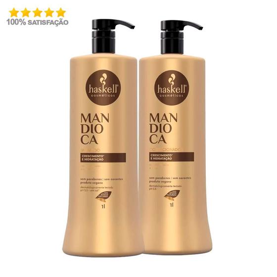 Imagem de Kit Haskell Mandioca Shampoo 1 Litro + Condicionador 1l Hw