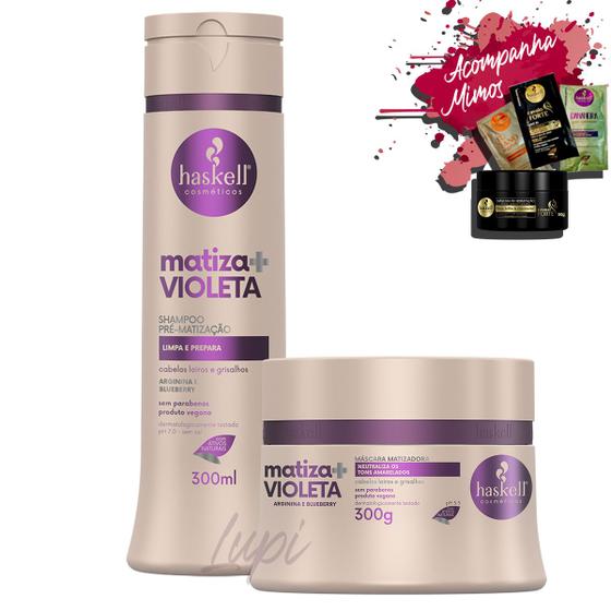 Kit Haskell Matizador Roxo Shampoo 300ml Mascara 250g Menor preço em Kit Haskell Matizador Roxo Shampoo 300ml Mascara 250g