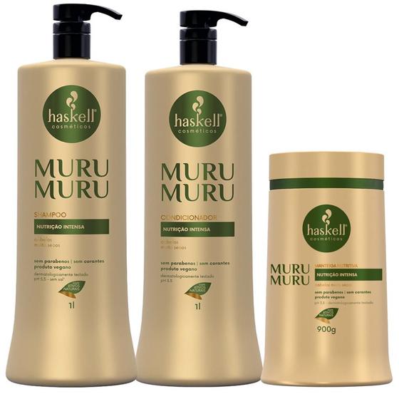 Imagem de Kit Haskell Murumuru Shampoo Condicionador 1L+ Máscara 900g