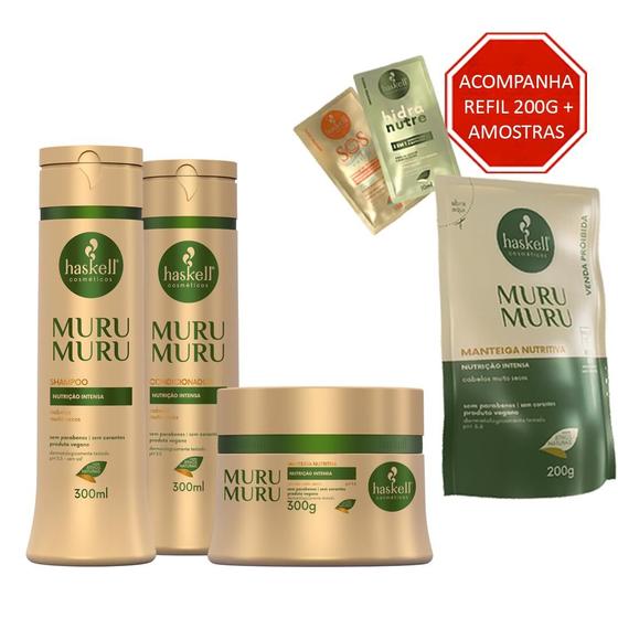 Imagem de Kit Haskell Murumuru Shampoo Condicionador E Máscara 300Ml