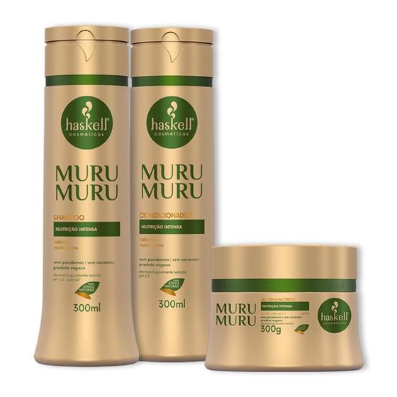 Imagem de Kit Haskell Murumuru Shampoo Condicionador E Mascara 300Ml