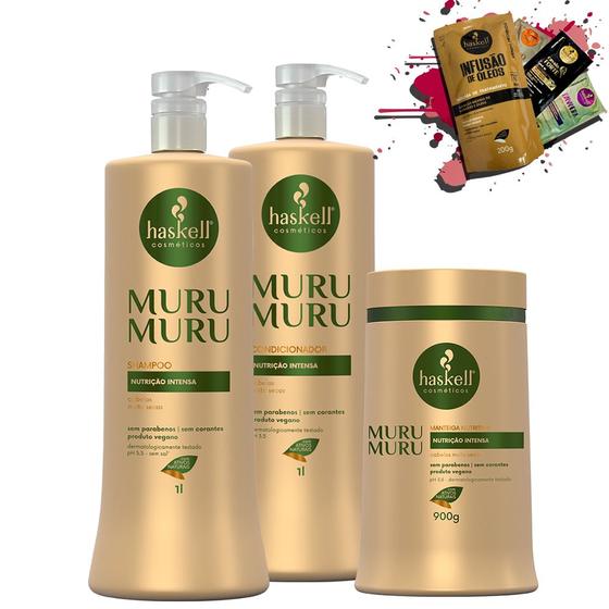 Imagem de Kit Haskell Murumuru Shampoo Condicionador Mascara 1l/1kg