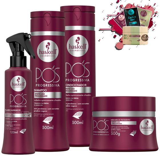 Imagem de Kit Haskell Pos Progressiva Sh Cond Mascara 300g + Leave