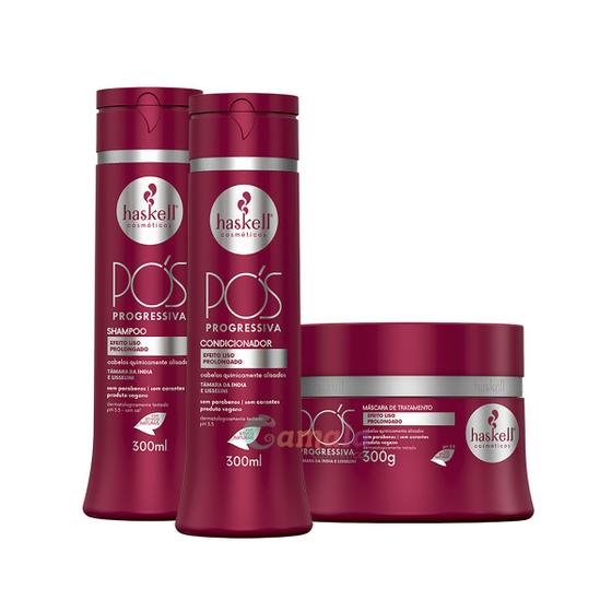 Imagem de Kit Haskell Pós Progressiva Sh Condicionador e Mascara 300ml