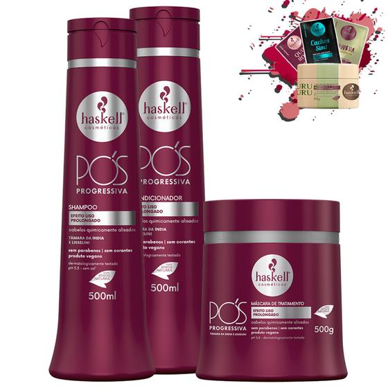 Imagem de Kit Haskell Pós Progressiva Sh Condicionador Mascara 500g
