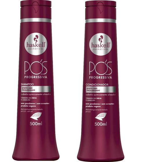 Imagem de Kit Haskell Pós Progressiva Shampoo 500ML + 1 Condicionador 500ML